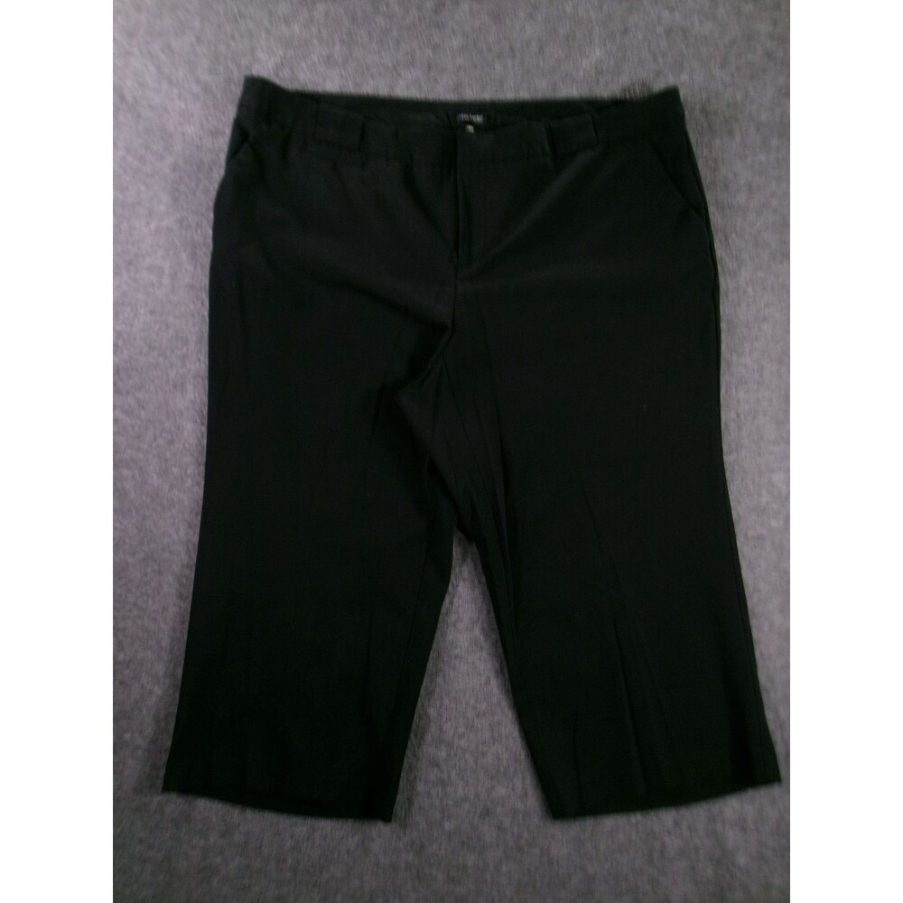 Daisy Fuentes Pants Womens 18W Black Stretch Cropped Capsule Capri Work Office